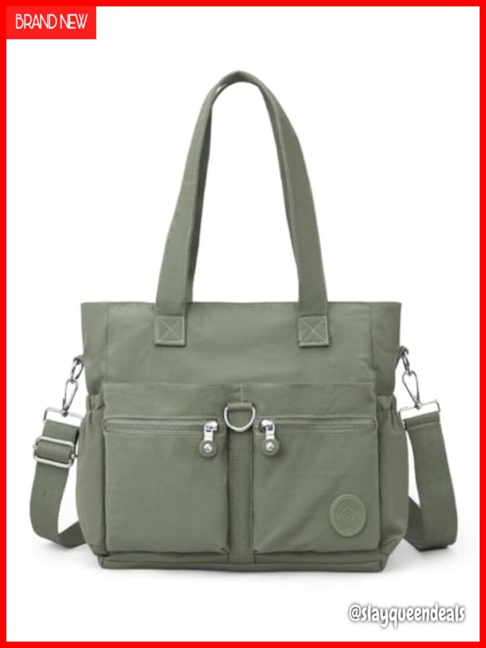 Nylon Tote Bag Water-Resistant Large Capacity Crossbody Shoulder Work Purse